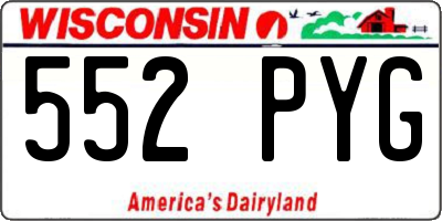 WI license plate 552PYG