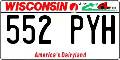 WI license plate 552PYH
