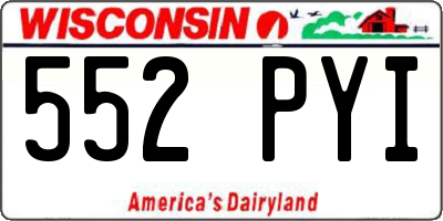WI license plate 552PYI