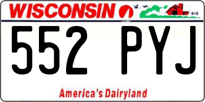 WI license plate 552PYJ