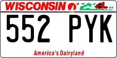 WI license plate 552PYK