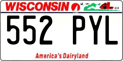 WI license plate 552PYL