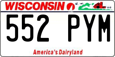 WI license plate 552PYM