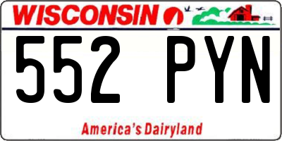 WI license plate 552PYN