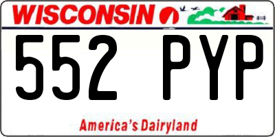 WI license plate 552PYP