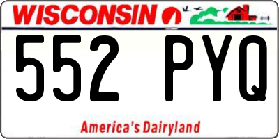 WI license plate 552PYQ