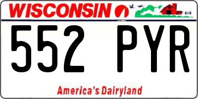 WI license plate 552PYR