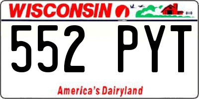 WI license plate 552PYT
