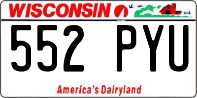 WI license plate 552PYU