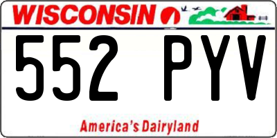 WI license plate 552PYV