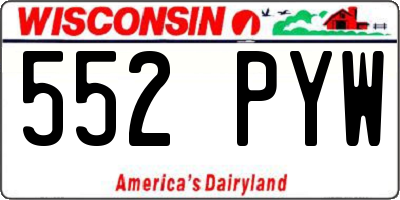 WI license plate 552PYW