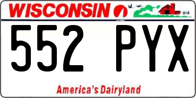 WI license plate 552PYX