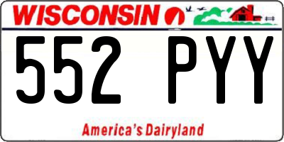 WI license plate 552PYY