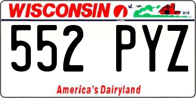 WI license plate 552PYZ