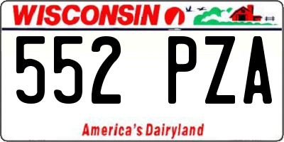 WI license plate 552PZA