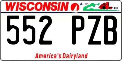 WI license plate 552PZB