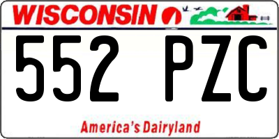 WI license plate 552PZC
