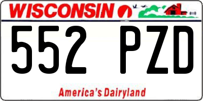 WI license plate 552PZD
