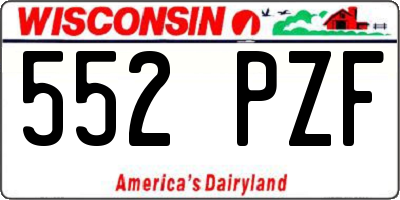 WI license plate 552PZF