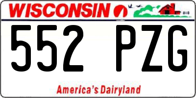 WI license plate 552PZG