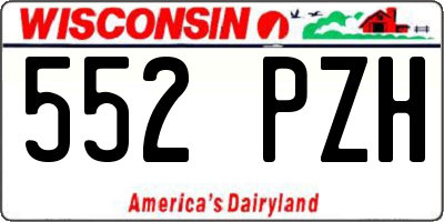 WI license plate 552PZH