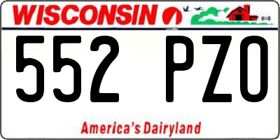 WI license plate 552PZO
