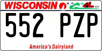 WI license plate 552PZP