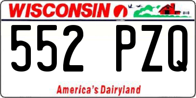 WI license plate 552PZQ