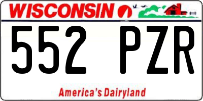 WI license plate 552PZR