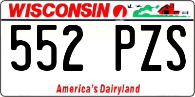 WI license plate 552PZS