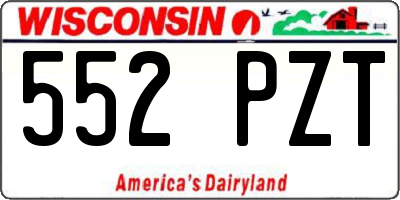 WI license plate 552PZT