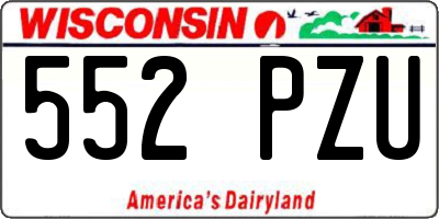 WI license plate 552PZU