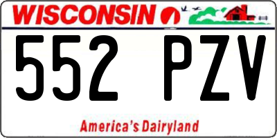 WI license plate 552PZV
