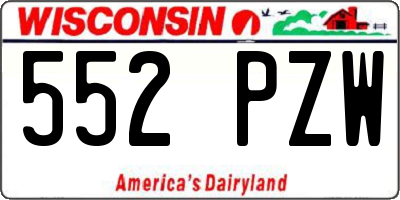WI license plate 552PZW