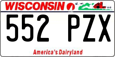 WI license plate 552PZX