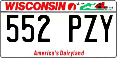 WI license plate 552PZY