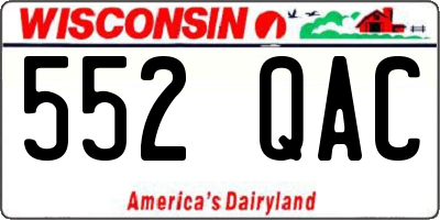 WI license plate 552QAC