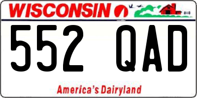 WI license plate 552QAD