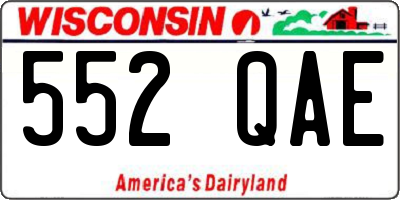 WI license plate 552QAE