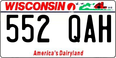 WI license plate 552QAH