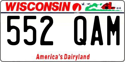 WI license plate 552QAM