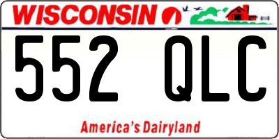 WI license plate 552QLC