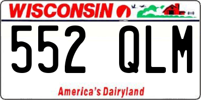 WI license plate 552QLM