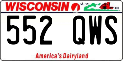 WI license plate 552QWS