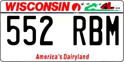 WI license plate 552RBM