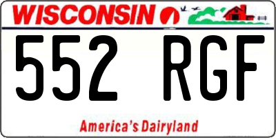 WI license plate 552RGF