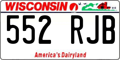 WI license plate 552RJB