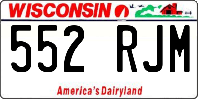 WI license plate 552RJM