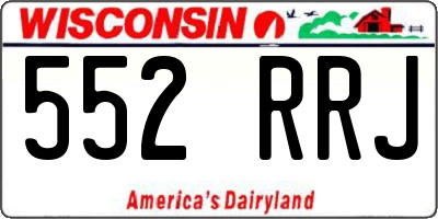 WI license plate 552RRJ