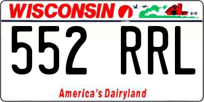 WI license plate 552RRL